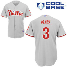 YOUTH Philadelphia Phillies #3 Hunter PenceGrey Away Cool Base Jersey