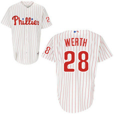 YOUTH Philadelphia Phillies #28 Jayson WerthWhite Red Strip Home Jersey