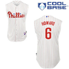 Philadelphia Phillies #6 Ryan Howard Vest Style White(Red Strip) Jersey
