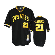 Pittsburgh Pirates #21 Roberto Clemente Black Alternate Throwback Jersey