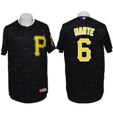 Pittsburgh Pirates #6 Starling Marte Conventional 3D Version Black Jersey