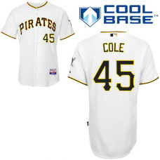 Pittsburgh Pirates #45 Gerrit Cole Authentic White Home Cool Base Jersey