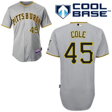 Pittsburgh Pirates #45 Gerrit Cole Authentic Grey Away Cool Base Jersey