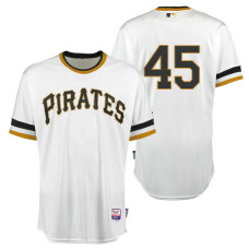Pittsburgh Pirates #45 Gerrit Cole White Roberto Clemente Day 1971 Throwback Jersey