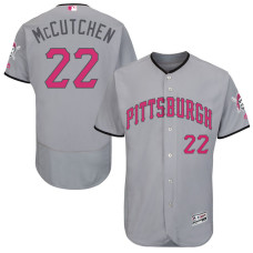 Pittsburgh Pirates #22 Andrew McCutchen Grey Road 2016 Mother's Day Flex Base Jersey