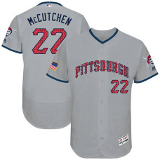Andrew McCutchen #22 Pittsburgh Pirates 2017 Stars & Stripes Independence Day Grey Flex Base Jersey