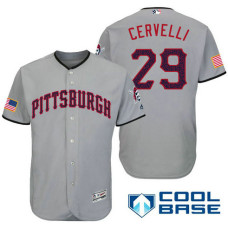 Pittsburgh Pirates #29 Francisco Cervelli Grey Stars & Stripes 2016 Independence Day Cool Base Jersey