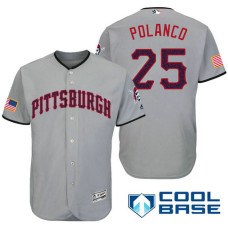 Pittsburgh Pirates #25 Gregory Polanco Grey Stars & Stripes 2016 Independence Day Cool Base Jersey