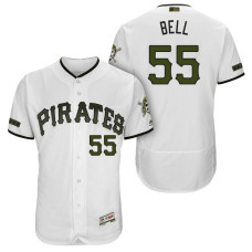 Pittsburgh Pirates Josh Bell #55 White Authentic Collection 2018 Home Alternate Flex Base Player Jersey