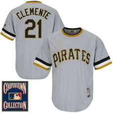Pittsburgh Pirates Roberto Clemente #21 Grey Cooperstown Cool Base Collection Player Jersey