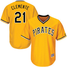 Pittsburgh Pirates Roberto Clemente #21 Gold Official Throwback Cool Base Jersey