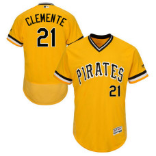 Pittsburgh Pirates Roberto Clemente #21 Yellow Authentic Collection Flexbase Jersey