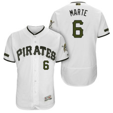 Pittsburgh Pirates Starling Marte #6 White Authentic Collection 2018 Home Alternate Flex Base Player Jersey
