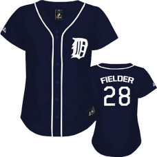 Detroit Tigers #28 Prince Fielder Navy Blue WoFashion Jersey