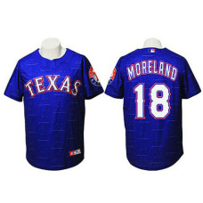 Texas Rangers #18 Mitch Moreland Authentic Watermark Fashion Navy Jersey
