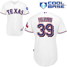 Texas Rangers #39 Scott Feldman White Home Cool Base Jersey