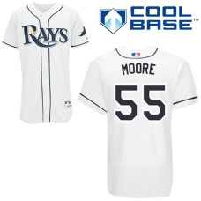 Tampa Bay Rays #55 Matt Moore Authentic White Home Cool Base Jersey