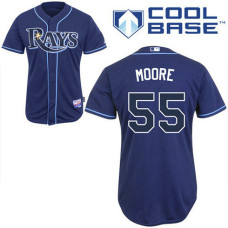 Tampa Bay Rays #55 Matt Moore Authentic Navy Blue Alternate Cool Base Jersey