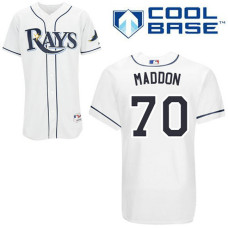 Tampa Bay Rays #70 Joe Maddon Authentic White Home Cool Base Jersey