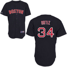 Boston Red Sox #34 David Ortiz Dark Blue Alternate Away Jersey