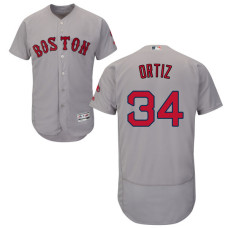 Boston Red Sox #34 David Ortiz Grey Flexbase Authentic Collection Player Jersey