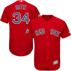 Boston Red Sox #34 David Ortiz Scarlet Flexbase Authentic On-Field Spring Training Jersey