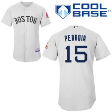 YOUTH Boston Red Sox #15 Dustin PedroiaGrey Cool Base Jersey