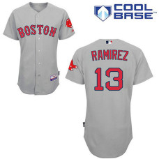 Boston Red Sox #13 Hanley Ramirez Authentic Grey Away Cool Base Jersey