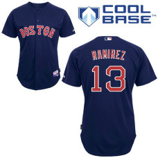 Boston Red Sox #13 Hanley Ramirez Authentic Navy Blue Alternate Cool Base Jersey