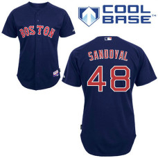Boston Red Sox #48 Pablo Sandoval Authentic Navy Blue Alternate Cool Base Jersey