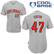 Cincinnati Reds #47 Johnny Cueto Authentic Grey Away Cool Base Jersey