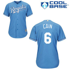 Kansas City Royals #6 Lorenzo Cain Light Blue Alternate Cool Base Jersey