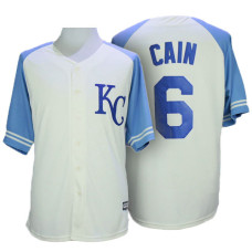 Kansas City Royals #6 Lorenzo Cain White Authentic Cool Base Jersey