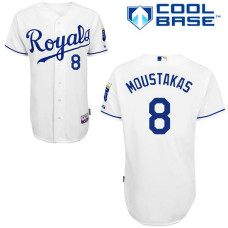 Kansas City Royals #8 Mike Moustakas Authentic White Home Cool Base Jersey