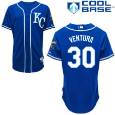 YOUTH Kansas City Royals #30 Yordano VenturaAuthentic Royal Blue Cool Base Jersey