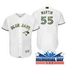 Toronto Blue Jays Russell Martin #55 White Camo Fashion 2016 Memorial Day Cool Base Jersey