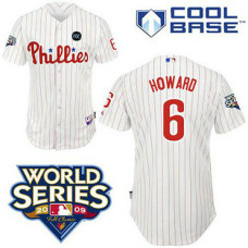 Philadelphia Phillies #6 Ryan Howard White with 2009 World Series HK Patch Jersey