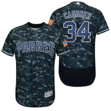 San Diego Padres Andrew Cashner #34 Navy Digital Camo Authentic Collection Flexbase Jersey