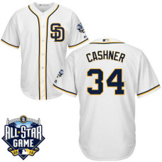 San Diego Padres Andrew Cashner #34 White 2016 All-Star Patch Authentic Cool Base Jersey