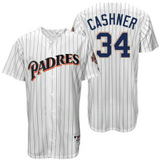San Diego Padres Andrew Cashner #34 White Authentic Turn Back the Clock Jersey