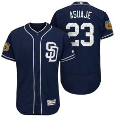 San Diego Padres Carlos Asuaje #23 Navy 2017 Spring Training Cactus League Patch Authentic Collection Flex Base Jersey