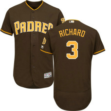 San Diego Padres Clayton Richard #3 Brown Authentic Collection Alternate Flex Base Player Jersey