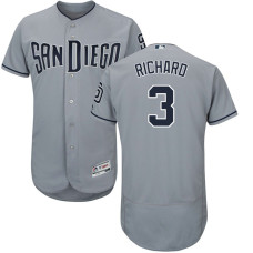 San Diego Padres Clayton Richard #3 Grey Authentic Collection Road Flex Base Player Jersey