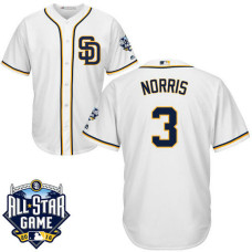 San Diego Padres Derek Norris #3 White 2016 All-Star Patch Authentic Cool Base Jersey