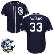 San Diego Padres James Shields #33 Navy 2016 All-Star Patch Authentic Cool Base Jersey
