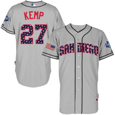 San Diego Padres Matt Kemp #27 Grey 2016 Independence Day Stars & Stripes Authentic Cool Base Jersey
