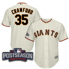 San Francisco Giants Brandon Crawford #35 Cream 2016 Postseason Patch Cool Base Jersey
