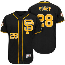 San Francisco Giants Buster Posey #28 Black Official Cool Base Jersey