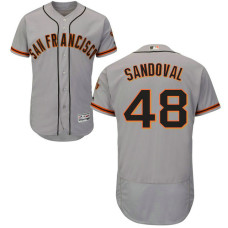 San Francisco Giants Pablo Sandoval #48 Grey Road Flex Base Jersey
