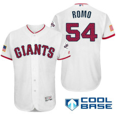San Francisco Giants #54 Sergio Romo White Stars & Stripes 2016 Independence Day Cool Base Jersey